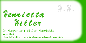 henrietta willer business card